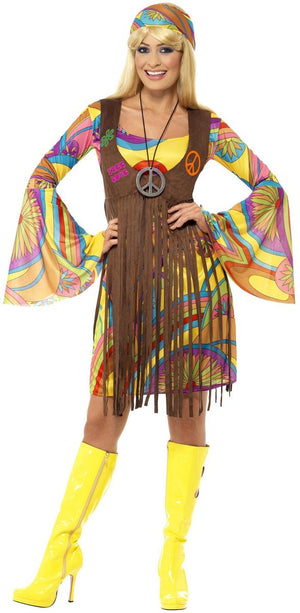 Vegaoo hippie outfit voor dames - verkleedkleding - large l