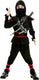 Mom funcompany ninja asassin kostuum kind zwart rood - 5-6 jaar (116cm)