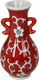 Hd collection vaas porselein rood 8x8x15,5cm
