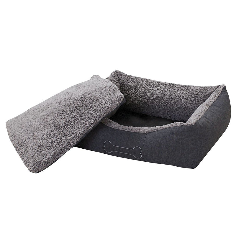 Afbeelding laden in galerijviewer, Sun garden luxe hondenmand lucky + kussen 80x70x20cm grijs

