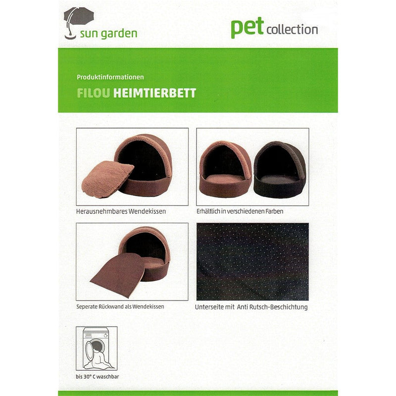 Afbeelding laden in galerijviewer, Sun garden filou luxe honden- en kattenbed 42x45x41cm grijs

