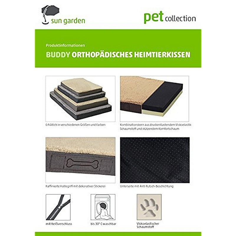Afbeelding laden in galerijviewer, Sun garden buddy orthopedisch hondenkussen 79x60x8cm donkerbruin
