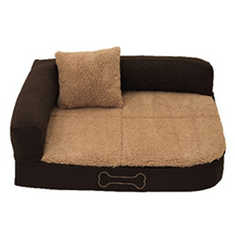 Afbeelding laden in galerijviewer, Sun garden pallina orthopedisch hondenkussen 80x60x25 cm bruin beige
