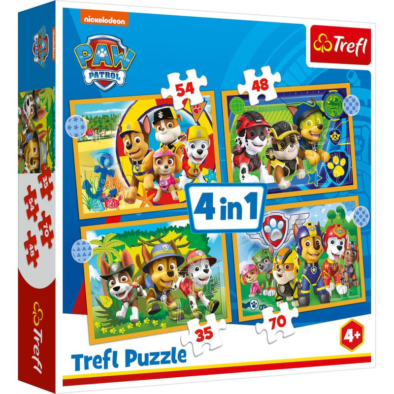 Afbeelding laden in galerijviewer, Paw patrol trefl 4in1 puzzel 35-70 stukjes
