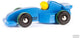 Bajo houten racewagen blauw. 1+