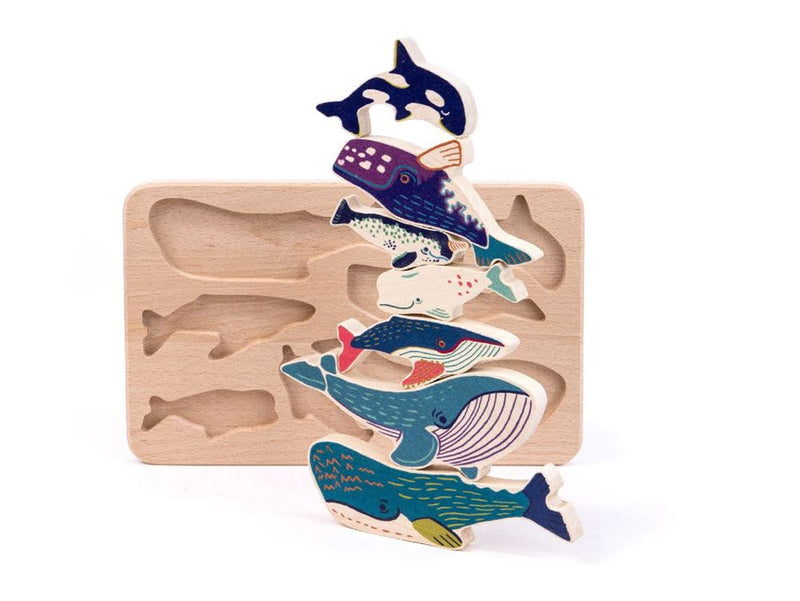 Afbeelding laden in galerijviewer, Bajo houten sorteerder walvisfamilie. 7
