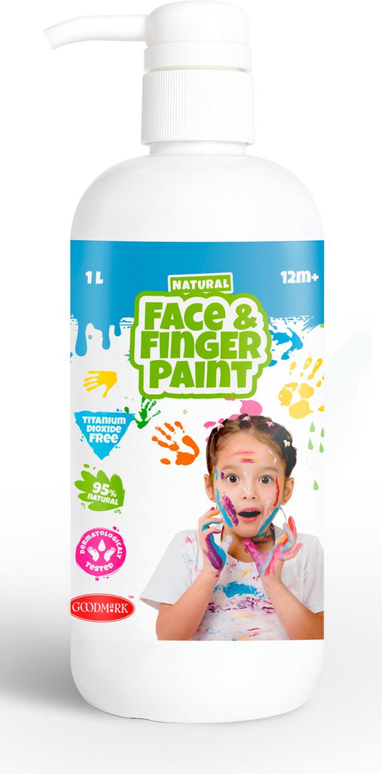 Boti natural face fingerpaint fles met pompje - wit, 1l