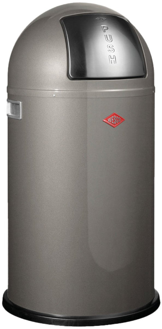 Wesco pushboy prullenbak | 50 liter | metaal - grafiet | vuilnisbak - made in germany