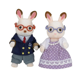 Epoch sylvanian families 5190 chocolade konijn grootouders set