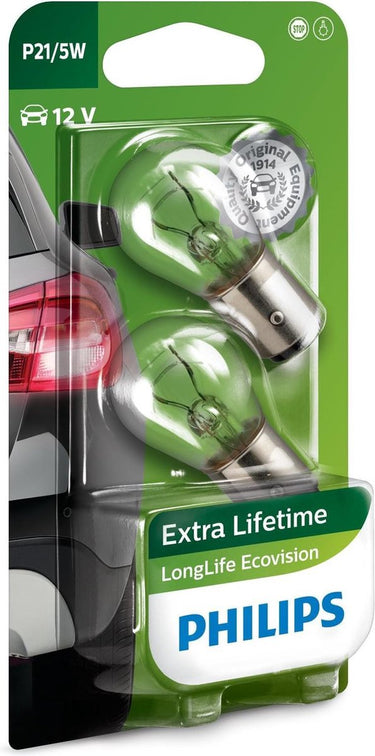 Philips binnenverlichting p21 5w longlife ecovision 12v 2 stuks
