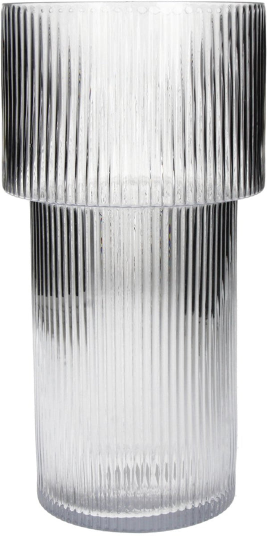Hd collection vaas stripe glas 14.5x14.5x29cm