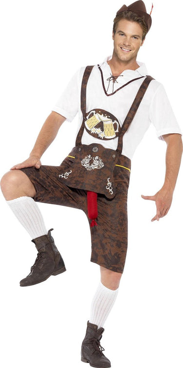 Vegaoo grappig oktoberfest beiers lederhosen kostuum voor mannen | maat m