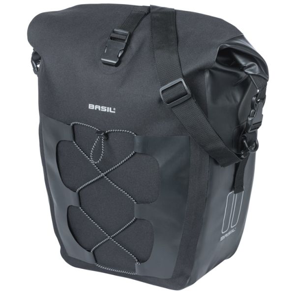 Afbeelding laden in galerijviewer, Basil enkele tas navigator waterproof l mik 25-31l 14 x 26 x 42 cm - zwart
