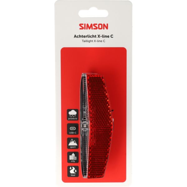 Afbeelding laden in galerijviewer, Simson achterlicht aurora x-line c - usb-c oplaadbaar
