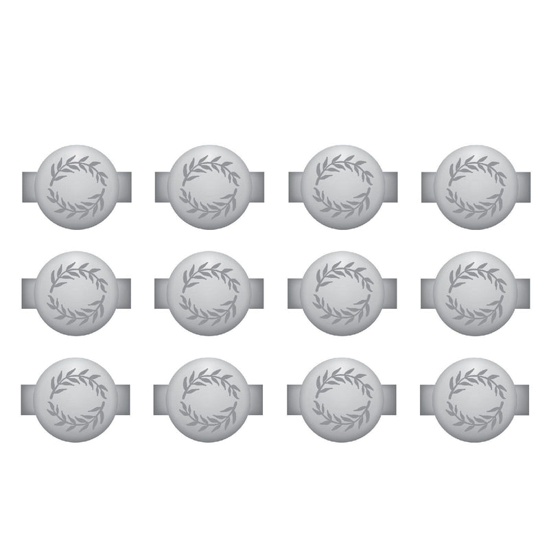 Afbeelding laden in galerijviewer, We r makers • charm staples round with leaf emboss silver 12pcs
