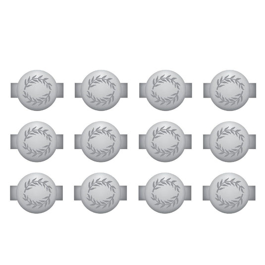 We r makers • charm staples round with leaf emboss silver 12pcs