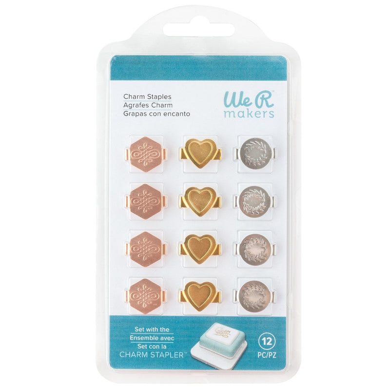 Afbeelding laden in galerijviewer, We r makers • charm staples multi shape metallic 12pcs

