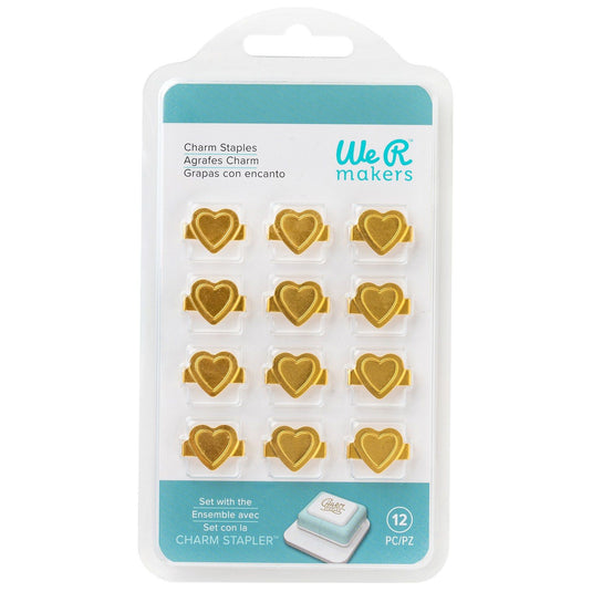 We r makers • charm staples heart gold 12pcs