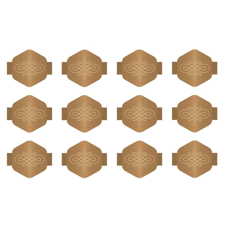 Afbeelding laden in galerijviewer, We r makers • charm staples hexagon with knot emboss copper 12pcs
