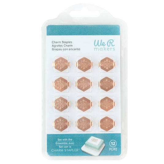 We r makers • charm staples hexagon with knot emboss copper 12pcs