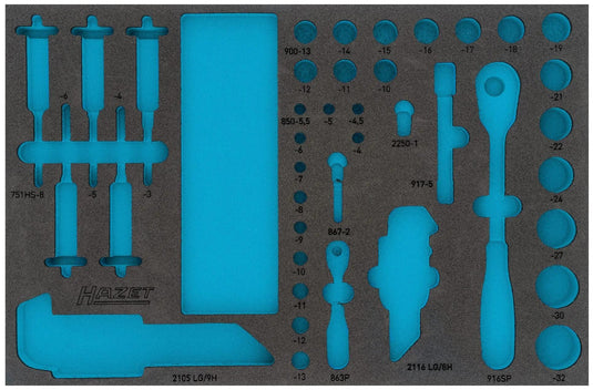 Hazet module-inlay soft foam insert, empty for