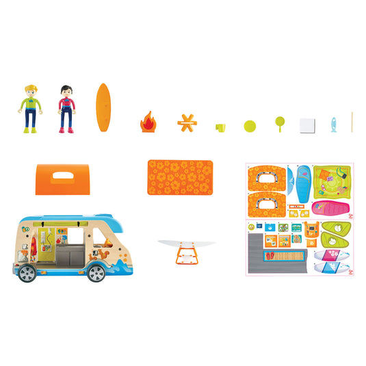 Hape houten avonturenbus poppenhuis