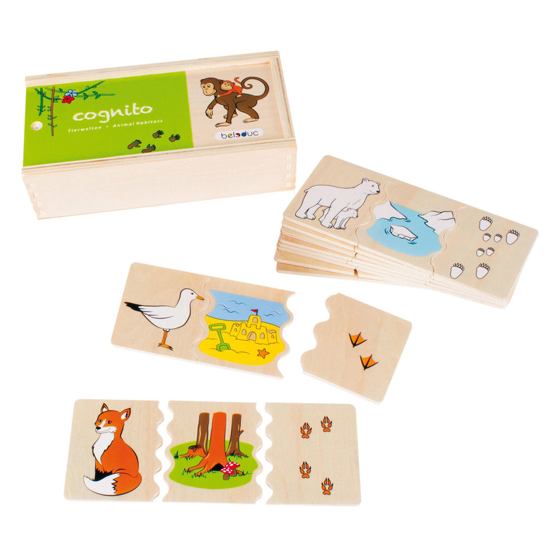 Afbeelding laden in galerijviewer, Beleduc cognito dierenmanieren herkennen houten kinderspel
