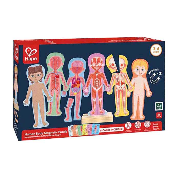 Afbeelding laden in galerijviewer, Hape menselijk lichaam magnetische puzzel - 63dlg.
