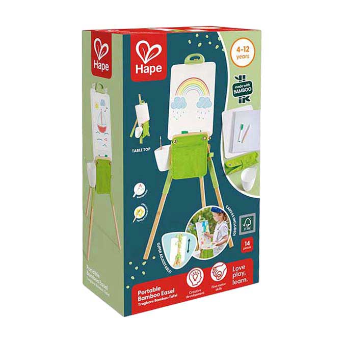 Afbeelding laden in galerijviewer, Hape draagbare bamboe schildersezel - 14dlg.
