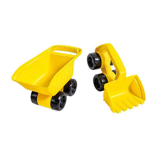 Hape zandbak monster voertuig duo