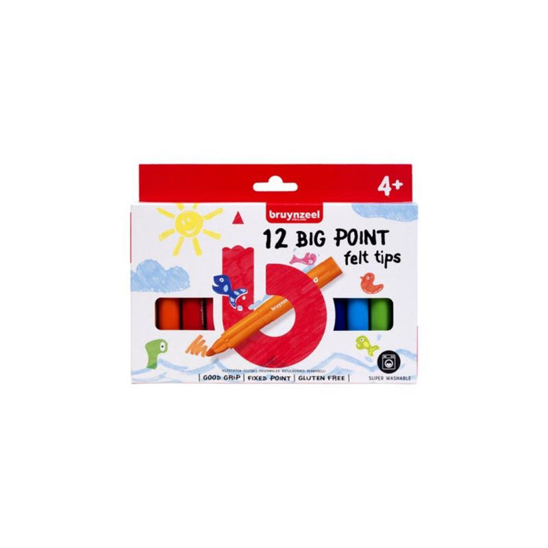 Afbeelding laden in galerijviewer, Bruynzeel kids big point viltstiften set 12
