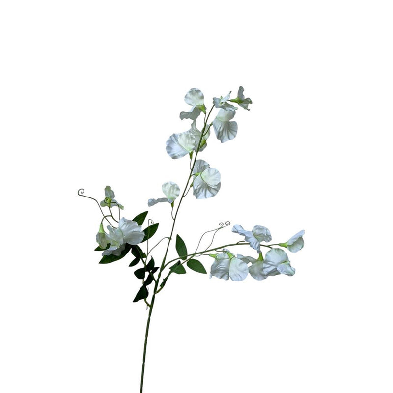 Afbeelding laden in galerijviewer, Roberts collection kunstbloem sweet pea spray 76cm wit
