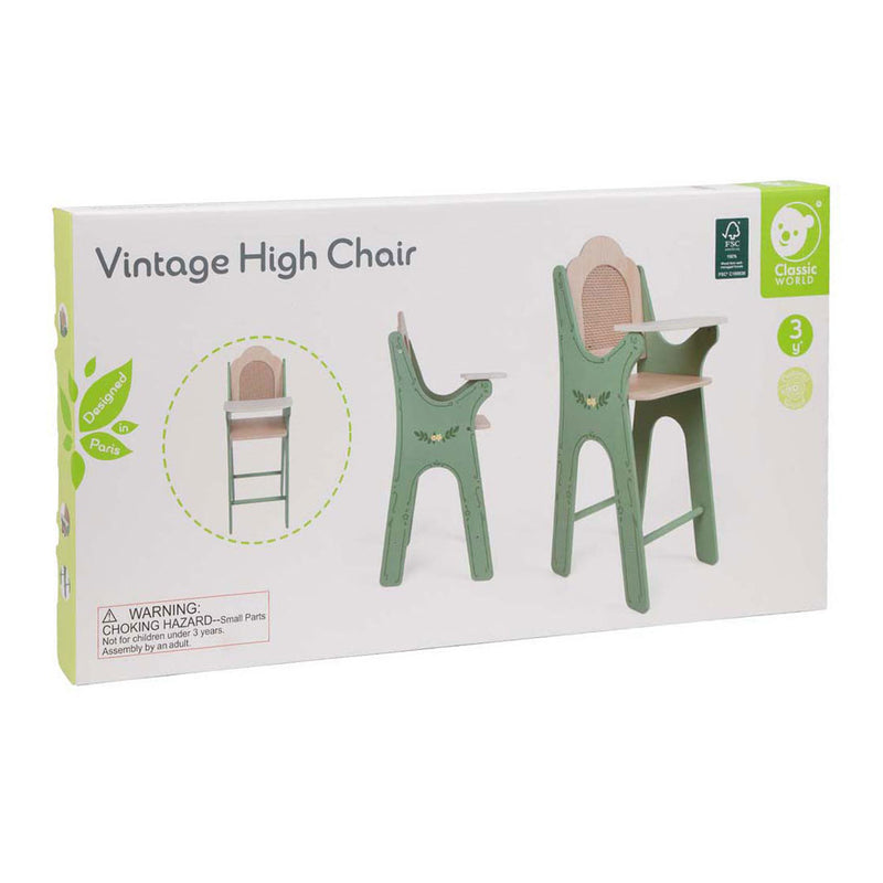 Afbeelding laden in galerijviewer, Classic world vintage houten babystoel
