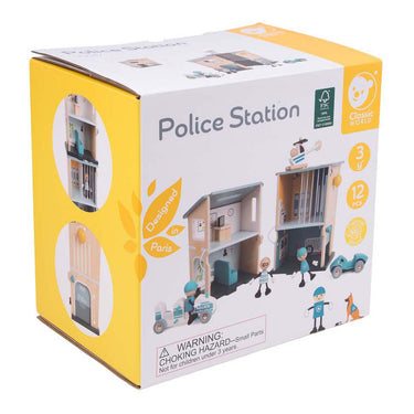 Classic world houten politiebureau speelset voor kinderen.
