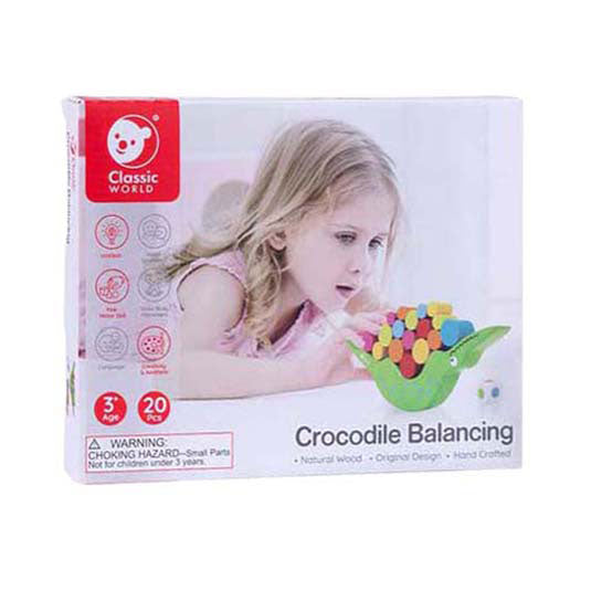 Classic World World Houten Balansspel Krokodil, 20dlg.