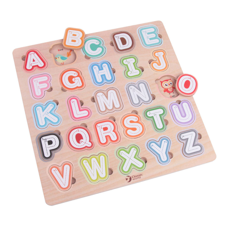 Afbeelding laden in galerijviewer, Classic world houten puzzel alfabet, 27st.
