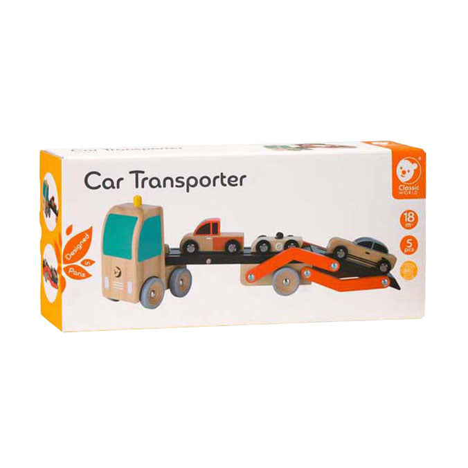 Afbeelding laden in galerijviewer, Classic world autotransporter met auto's, 4dlg.
