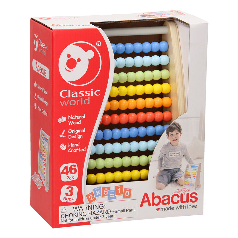 Afbeelding laden in galerijviewer, Classic world houten telraam met telkaarten
