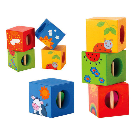 Classic world houten ontdekkingsblokken, 4st.