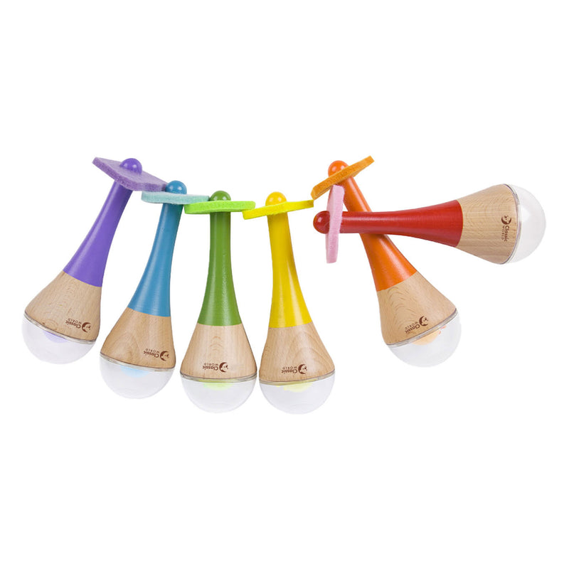 Afbeelding laden in galerijviewer, Classic world rammelaar 2 in 1 houten regenboog maracas instrument 1 st. - uni
