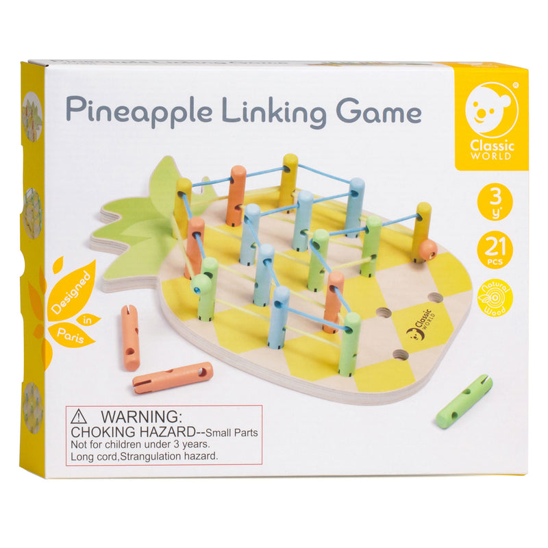 Afbeelding laden in galerijviewer, Classic world houten verbindingsspel ananas - educatief speelgoed 21-delig.
