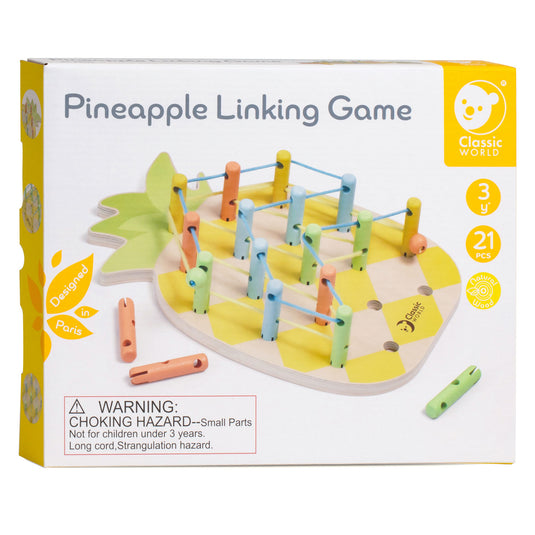 Classic world houten verbindingsspel ananas - educatief speelgoed 21-delig.