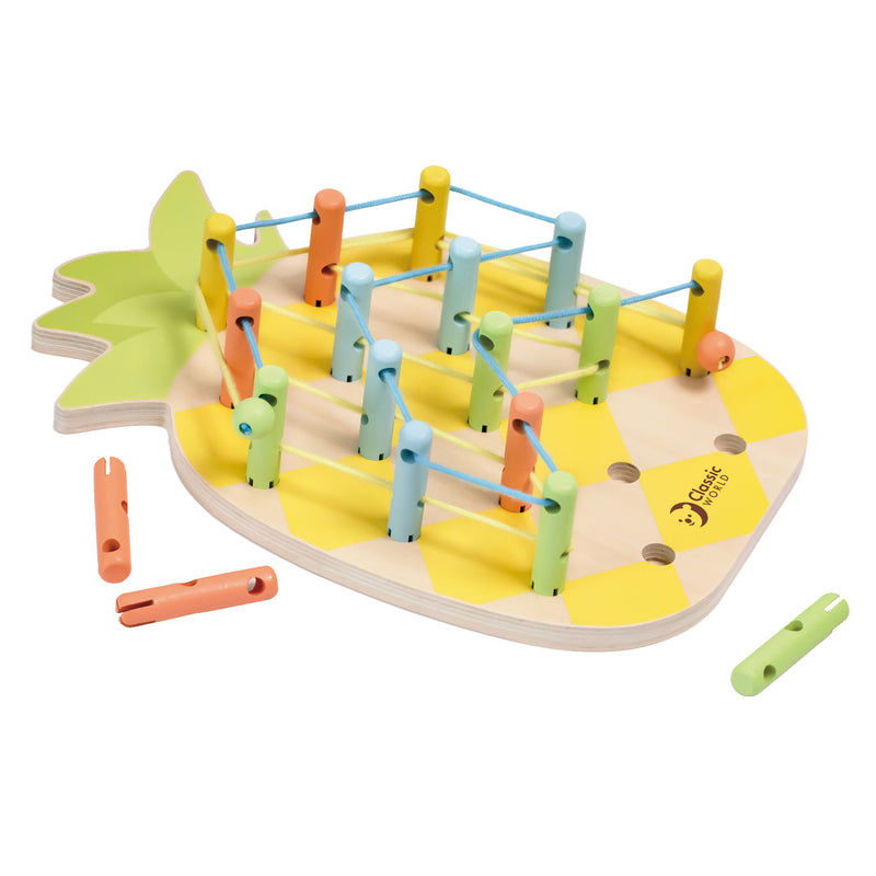 Afbeelding laden in galerijviewer, Classic world houten verbindingsspel ananas - educatief speelgoed 21-delig.
