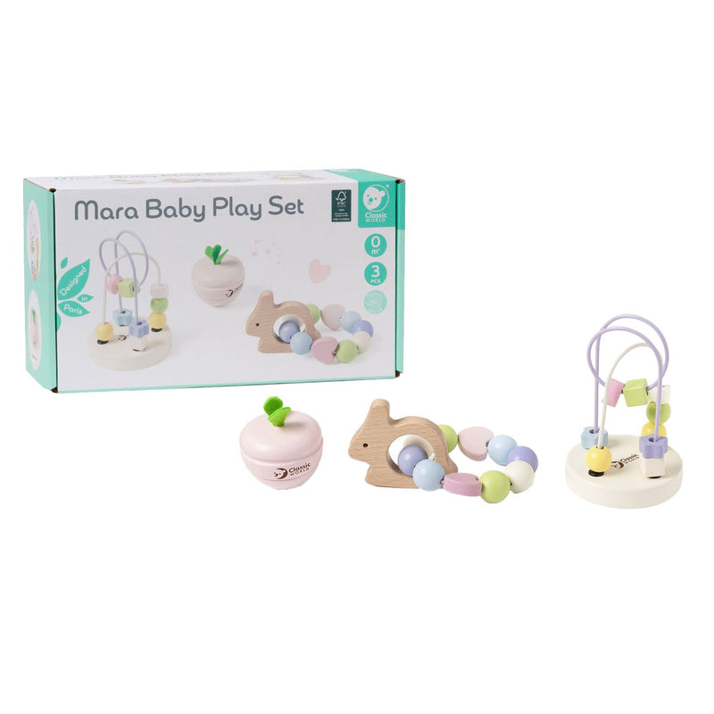 Afbeelding laden in galerijviewer, Classic world houten baby speelset mara, 3dlg.
