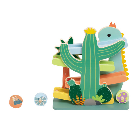 Classic world houten ballenbaan dinosaurus - educatief speelgoed 4-delig.
