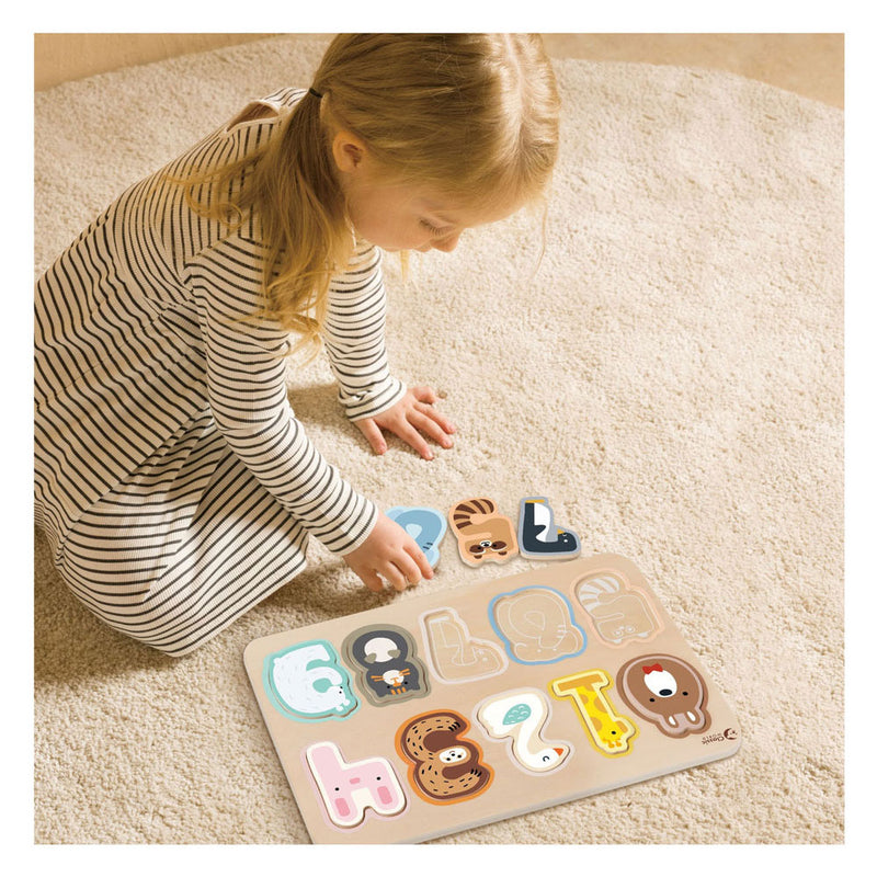 Afbeelding laden in galerijviewer, Classic world houten cijfer puzzel educatief speelgoed 10 stukjes.
