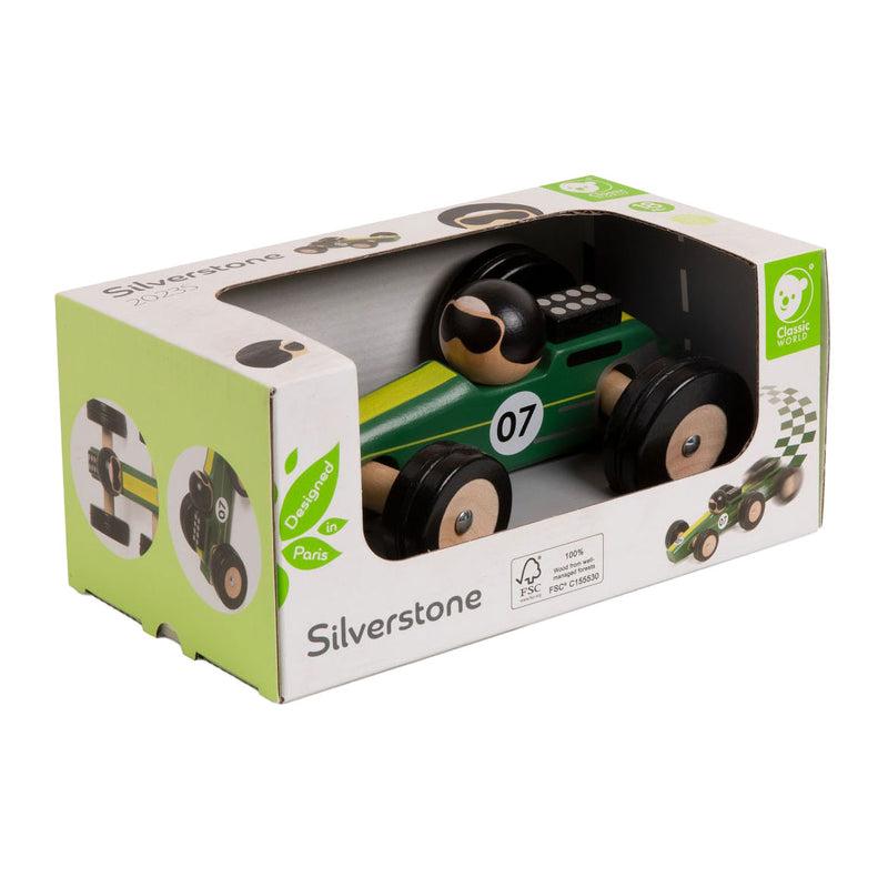 Afbeelding laden in galerijviewer, Classic world houten speelgoedauto silverstone

