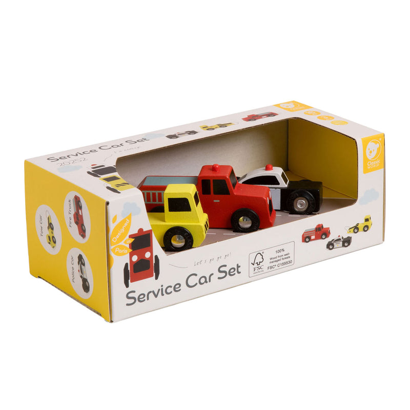 Afbeelding laden in galerijviewer, Classic world houten hulpdienst auto's set, 3st.
