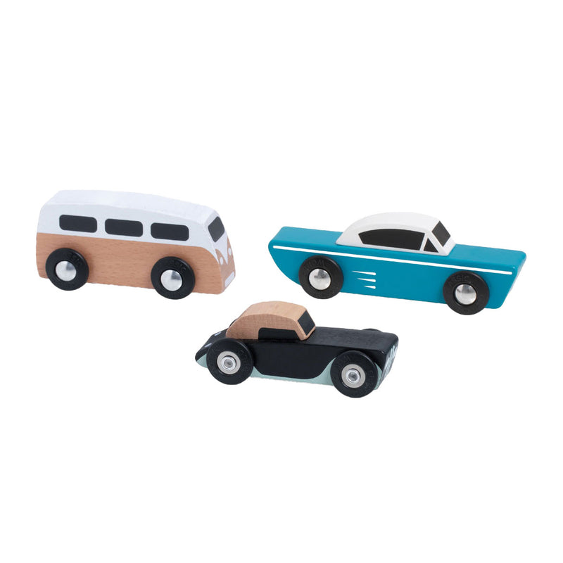 Afbeelding laden in galerijviewer, Classic world houten tour auto's set, 3st.
