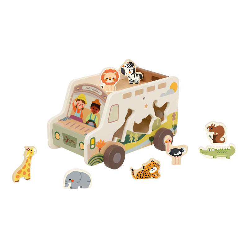 Afbeelding laden in galerijviewer, Classic world houten avonturen safari auto vormenstoof, 9dlg.

